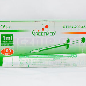 Strzykawki sterylne j.u. 100szt 1ml 0,45* 12 z igłą TBC